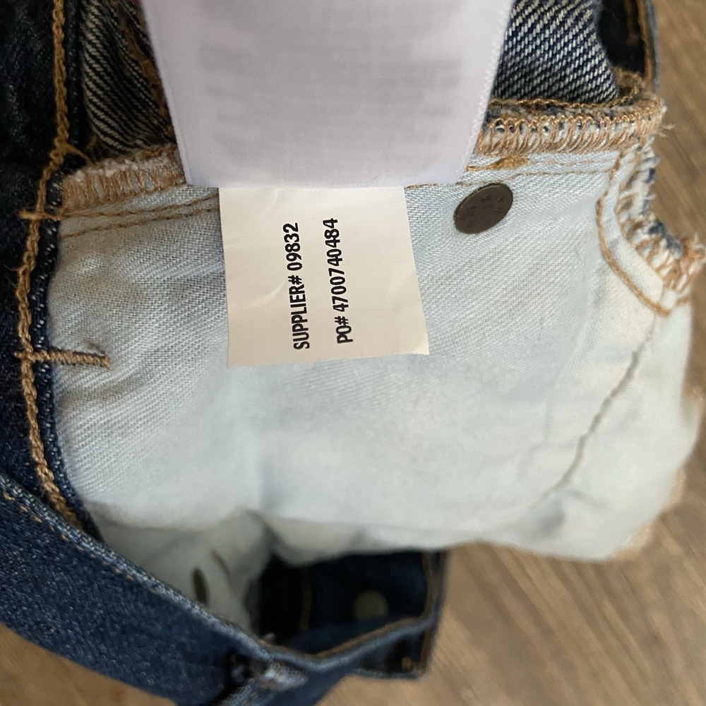 Polo Ralph Lauren Dungarees Patchwork Blue Distressed Denim Pants Wmns Sz 25 NEW - Picture 8 of 10
